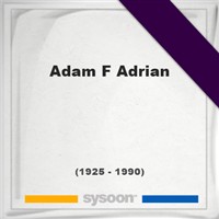 Adam F Adrian on Sysoon