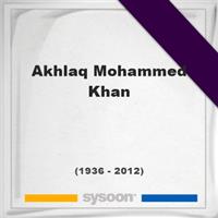 Akhlaq Mohammed Khan on Sysoon