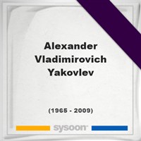 Alexander Vladimirovich Yakovlev on Sysoon