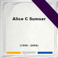 Alice C Sumser Alice C Sumser on Sysoon