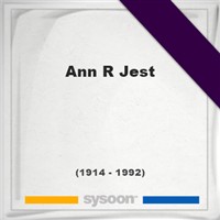 Ann R Jest on Sysoon