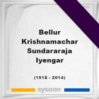 Bellur KrishnaMachar Sundararaja Iyengar on Sysoon