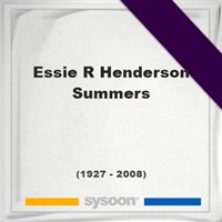 Essie R Henderson Summers on Sysoon