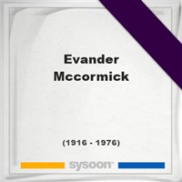 Evander McCormick Evander McCormick on Sysoon