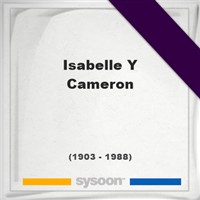 Isabelle Y Cameron on Sysoon