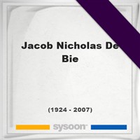 Jacob Nicholas De Bie on Sysoon