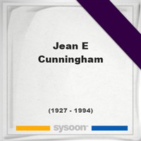 Jean E Cunningham on Sysoon