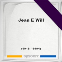 Jean E Will on Sysoon
