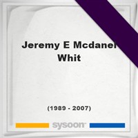 Jeremy E McDanel-Whit on Sysoon