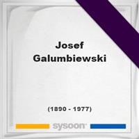 Josef Galumbiewski on Sysoon
