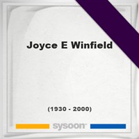 Joyce E Winfield Joyce E Winfield on Sysoon