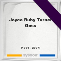 Joyce Ruby Turner Goss on Sysoon