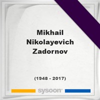 Mikhail Nikolayevich Zadornov on Sysoon