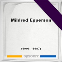 Mildred Epperson on Sysoon