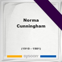 Norma Cunningham Norma Cunningham on Sysoon