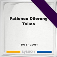 Patience Dilerong Taima on Sysoon