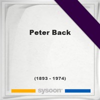 Peter Back Peter Back on Sysoon