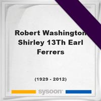 Robert Washington Shirley, 13Th Earl Ferrers on Sysoon