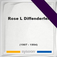 Rose L Diffenderfer on Sysoon