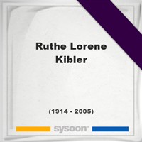 Ruthe Lorene Kibler Ruthe Lorene Kibler on Sysoon