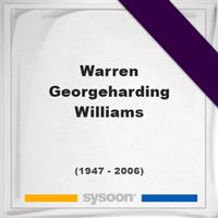 Warren Georgeharding Williams on Sysoon