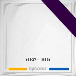 , Sysoon images , Headstone of (1927 - 1986), memorial