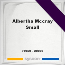 Albertha McCray Small, Headstone of Albertha McCray Small (1950 - 2009), memorial