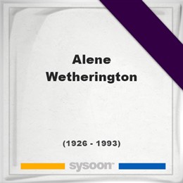 Alene Wetherington, Headstone of Alene Wetherington (1926 - 1993), memorial