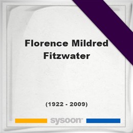 Florence Mildred Fitzwater, Headstone of Florence Mildred Fitzwater (1922 - 2009), memorial