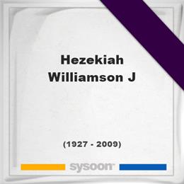 Hezekiah Williamson J, Headstone of Hezekiah Williamson J (1927 - 2009), memorial