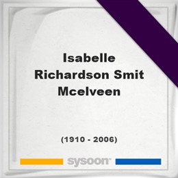Isabelle Richardson Smit McElveen, Headstone of Isabelle Richardson Smit McElveen (1910 - 2006), memorial