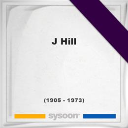 J Hill, Headstone of J Hill (1905 - 1973), memorial