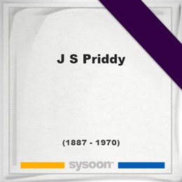 J S Priddy, Sysoon images J S Priddy, Headstone of J S Priddy (1887 - 1970), memorial