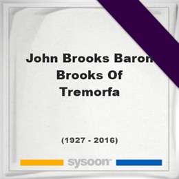 John Brooks, Baron Brooks Of Tremorfa, Headstone of John Brooks, Baron Brooks Of Tremorfa (1927 - 2016), memorial