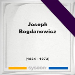 Joseph Bogdanowicz, Headstone of Joseph Bogdanowicz (1884 - 1973), memorial