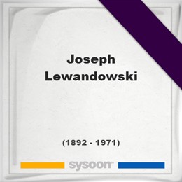 Joseph Lewandowski, Headstone of Joseph Lewandowski (1892 - 1971), memorial