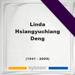 Linda Hsiangyuchiang Deng, Headstone of Linda Hsiangyuchiang Deng (1941 - 2009), memorial