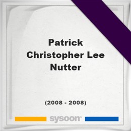 Patrick Christopher Lee Nutter, Headstone of Patrick Christopher Lee Nutter (2008 - 2008), memorial