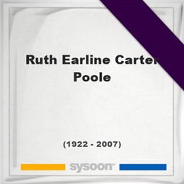Ruth Earline Carter Poole, Headstone of Ruth Earline Carter Poole (1922 - 2007), memorial
