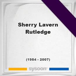 Sherry Lavern Rutledge, Headstone of Sherry Lavern Rutledge (1954 - 2007), memorial