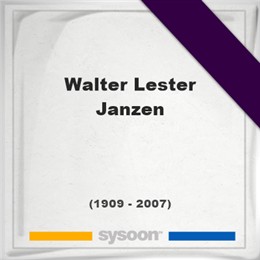 Walter Lester Janzen, Headstone of Walter Lester Janzen (1909 - 2007), memorial