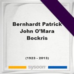 Bernhardt Patrick John O’Mara Bockris, Headstone of Bernhardt Patrick John O’Mara Bockris (1923 - 2013), memorial