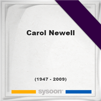Carol Newell, Headstone of Carol Newell (1947 - 2009), memorial