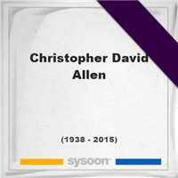 Christopher David Allen, Headstone of Christopher David Allen (1938 - 2015), memorial