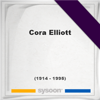 Cora Elliott, Headstone of Cora Elliott (1914 - 1995), memorial