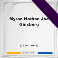 Myron Nathan Joe Ginsberg, Headstone of Myron Nathan Joe Ginsberg (1926 - 2012), memorial
