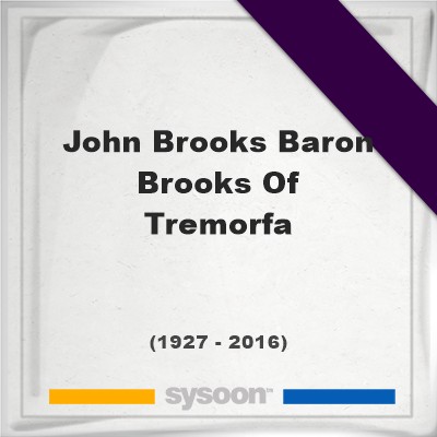 Headstone of John Brooks, Baron Brooks Of Tremorfa (1927 - 2016), memorialJohn Brooks, Baron Brooks Of Tremorfa on Sysoon