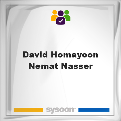 David Homayoon Nemat-Nasser on Sysoon