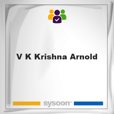 V K Krishna Arnold on Sysoon