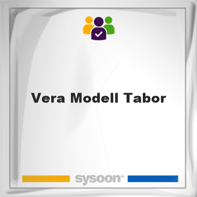 Vera Modell Tabor on Sysoon